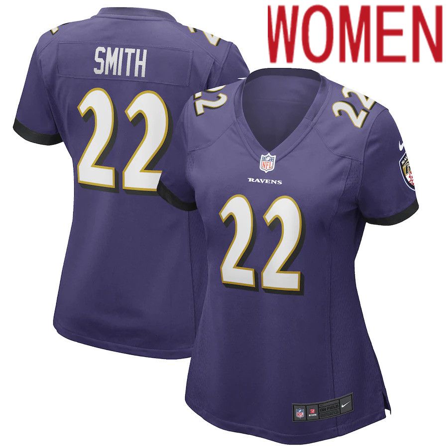 Women Baltimore Ravens #22 Jimmy Smith Nike Purple Game NFL Jersey